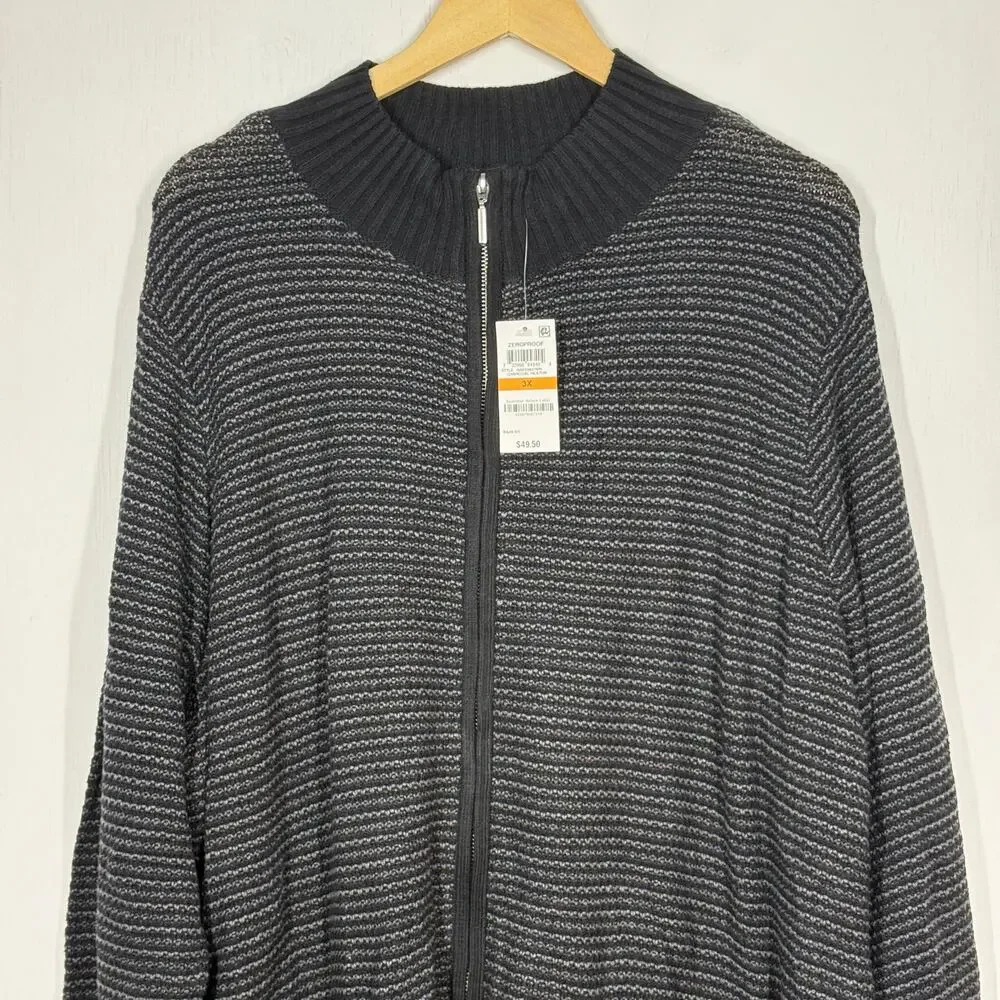 Karen‎ Scott Cardigan Sweater NWT Womens Size 3X Black Textured Full Zip Pockets
